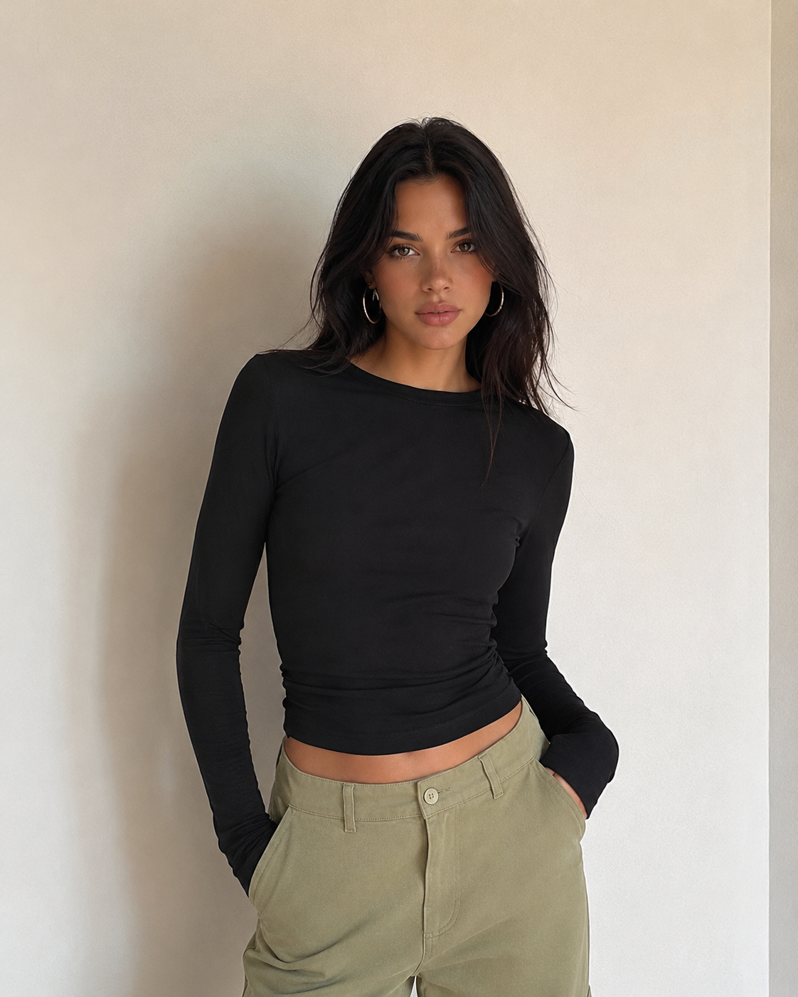 Camiseta Aura color Black, vista frontal