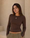 Camiseta Aura color Coffee, vista frontal